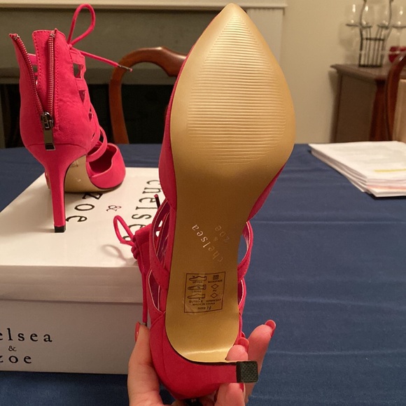Chelsea & Zoe Hot Pink Heels - Picture 4 of 4